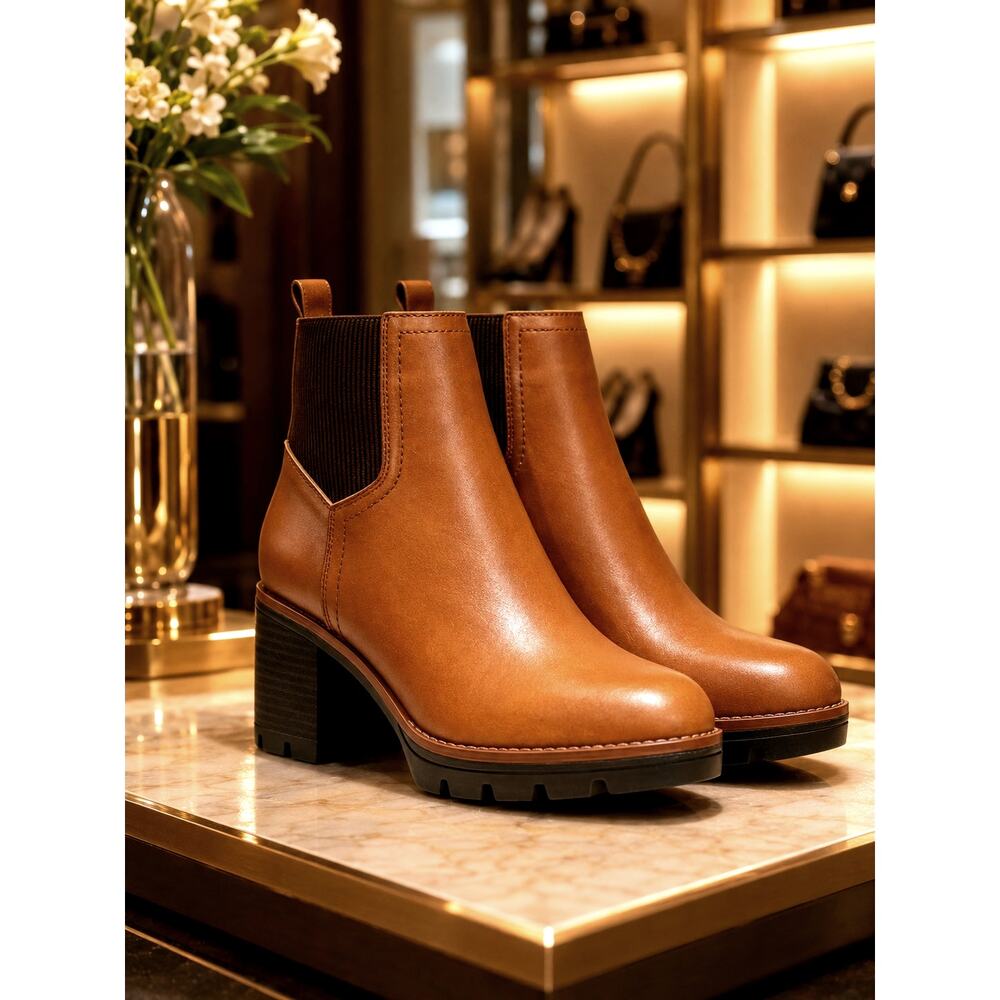 Naturalizer Verney Weatherproof Leather Boot Camel 9.5W